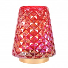 Iridescent Red Imbossed Vase